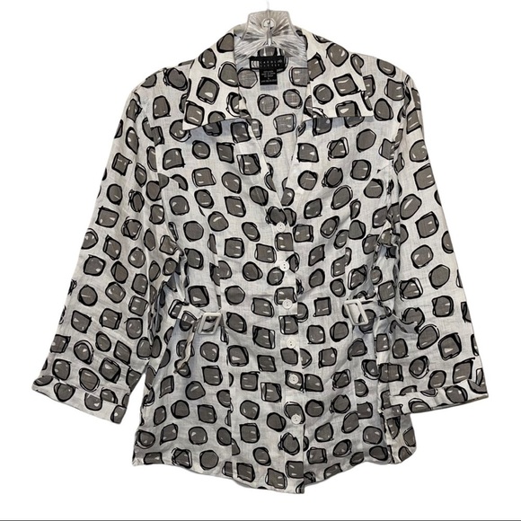 Carole Woman 100% Linen Jacket Size L - Picture 1 of 3